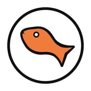 Icono con la silueta de un pez en color naranja que indica que los premios Temptations están elaborados realmente con pescado.